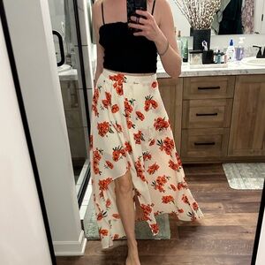 Abercrombie & Fitch Cream tropical floral Maxi Skirt